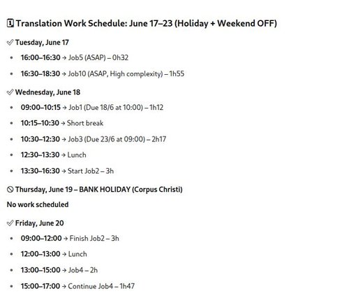 Schedule, Part 1